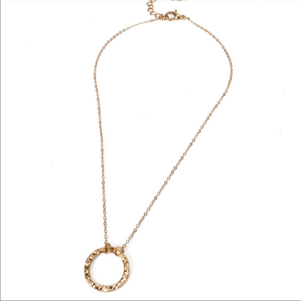 Round Gold Pendant Necklace - Picture 4 of 5